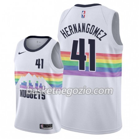 Canotte Uomo Denver Nuggets Juan Hernangomez 41 2018-19 Nike City Edition Bianco Swingman